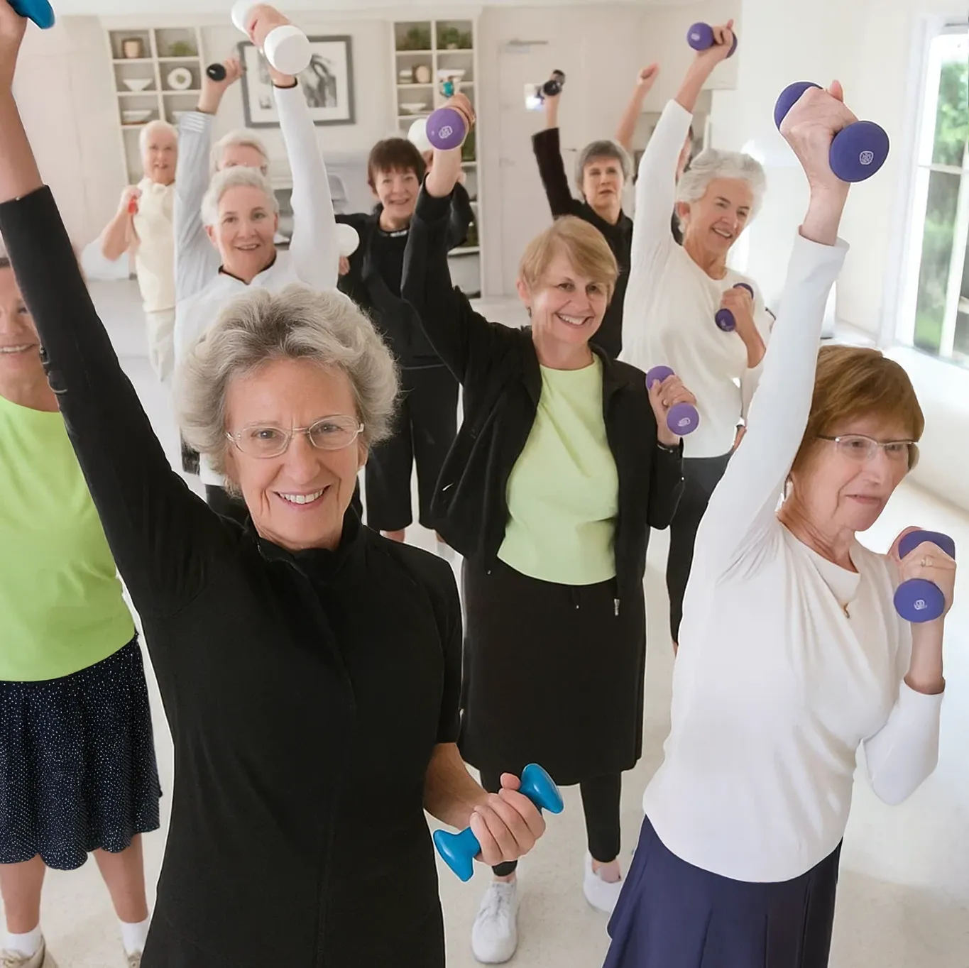 Active older women in movement class