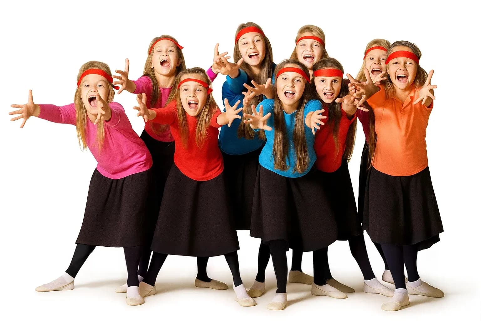 Girls in coordinated dance class — Grades 3-5